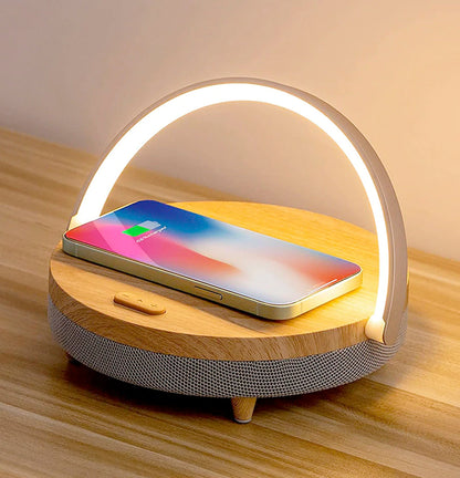 4-in-1 Bedside Lamp with Wireless Charger